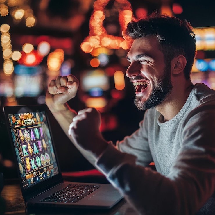 Tampilan permainan Gonzo's Quest di mabes togel dengan gulungan cascading dan simbol pemenang berwarna emas